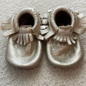 FP Gold Moccasins Size 3